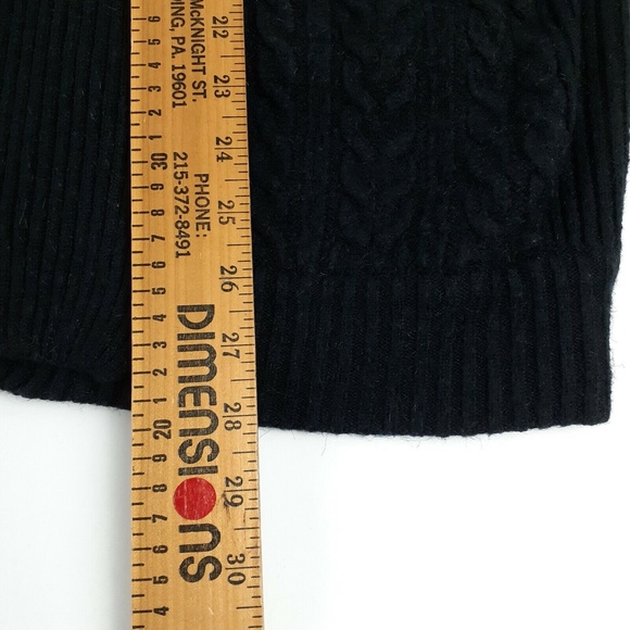 J.J. Browne Women's L Cardigan Shawl Sweater Wool-Blend Lounge Cable-Knit Black - Picture 10 of 12